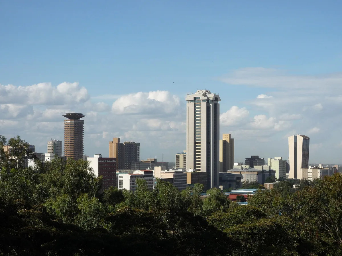 Nairobi skyline under a blue sky